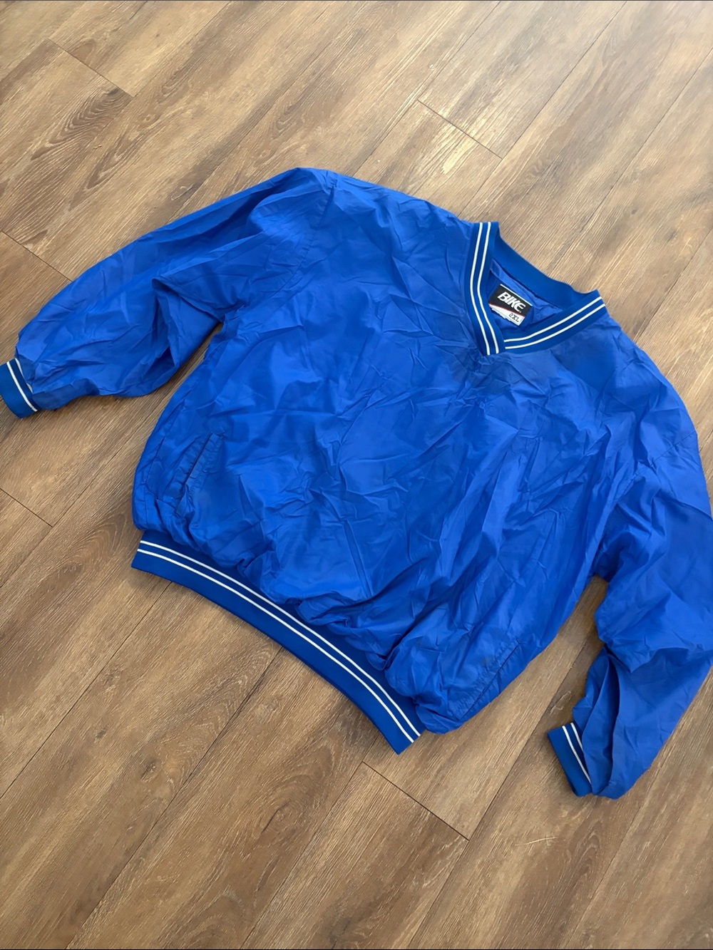 Vintage Bike Royal Blue Pullover Windbreaker Jacket XXL